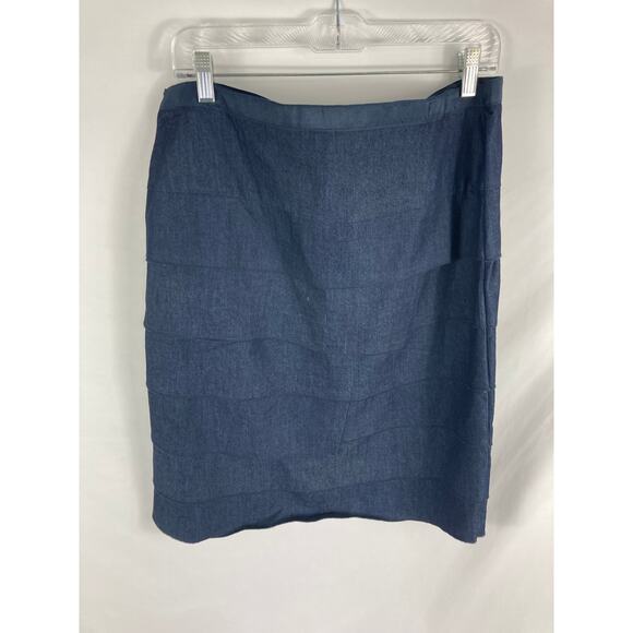 Larry Levine Stretch Tiered Denim Skirt Size 12 - Picture 3 of 3